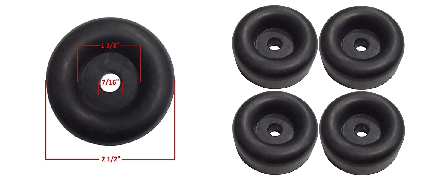 Trailer Ramp Door Bumper Compatible with Truck Cargo Hatch - Round Rubber Bump Stops